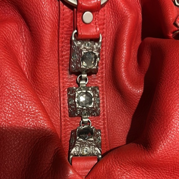 Red Leather Shoulder Bag - Picture 4 of 9